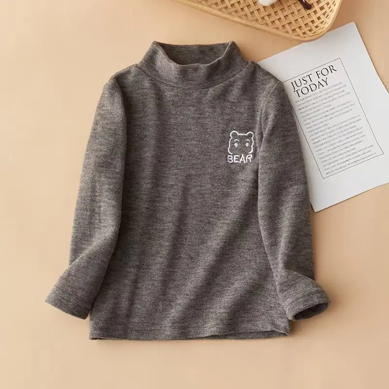 Long Sleeve Bear Print T-Shirts for Girls Boys - Image 6