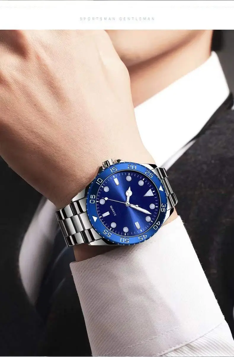 Cross-Border Men's Watch Men's Quartz Watch Steel Belt Douyin Live Broadcast New Watch Manufacturer Dropshipping — feature 8