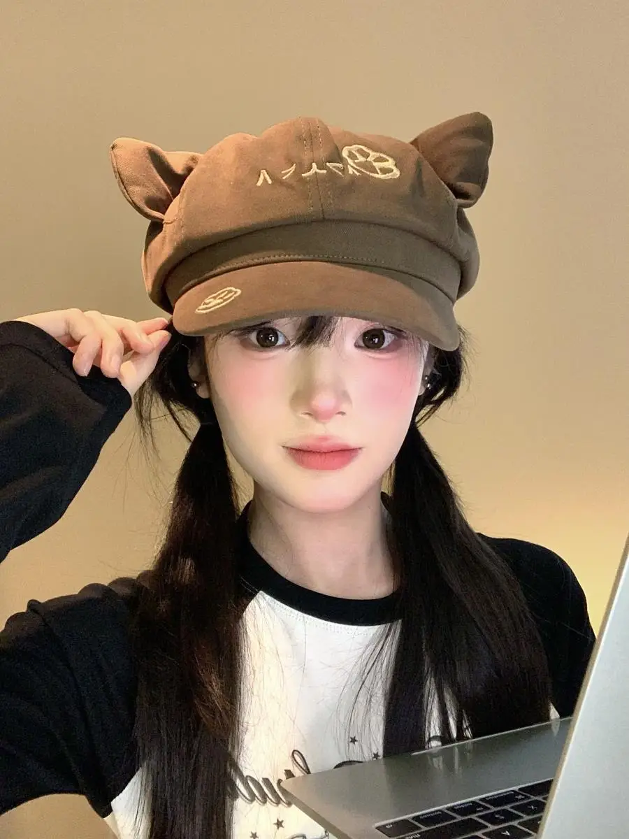 Black Cat Ear Cap for Women Anime Y2K Subculture — feature 10