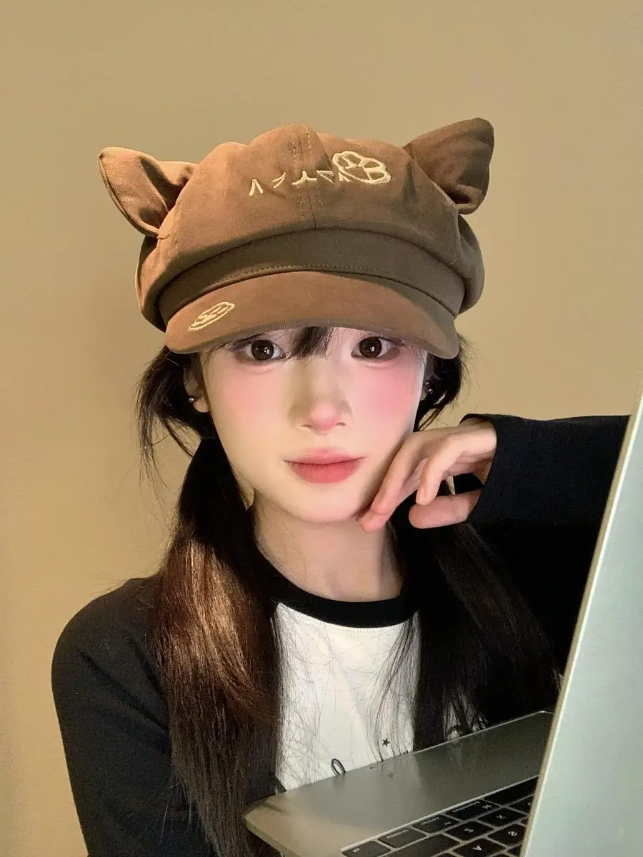 Black Cat Ear Cap for Women Anime Y2K Subculture — feature 7