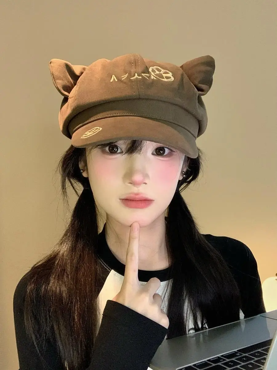 Black Cat Ear Cap for Women Anime Y2K Subculture — feature 9