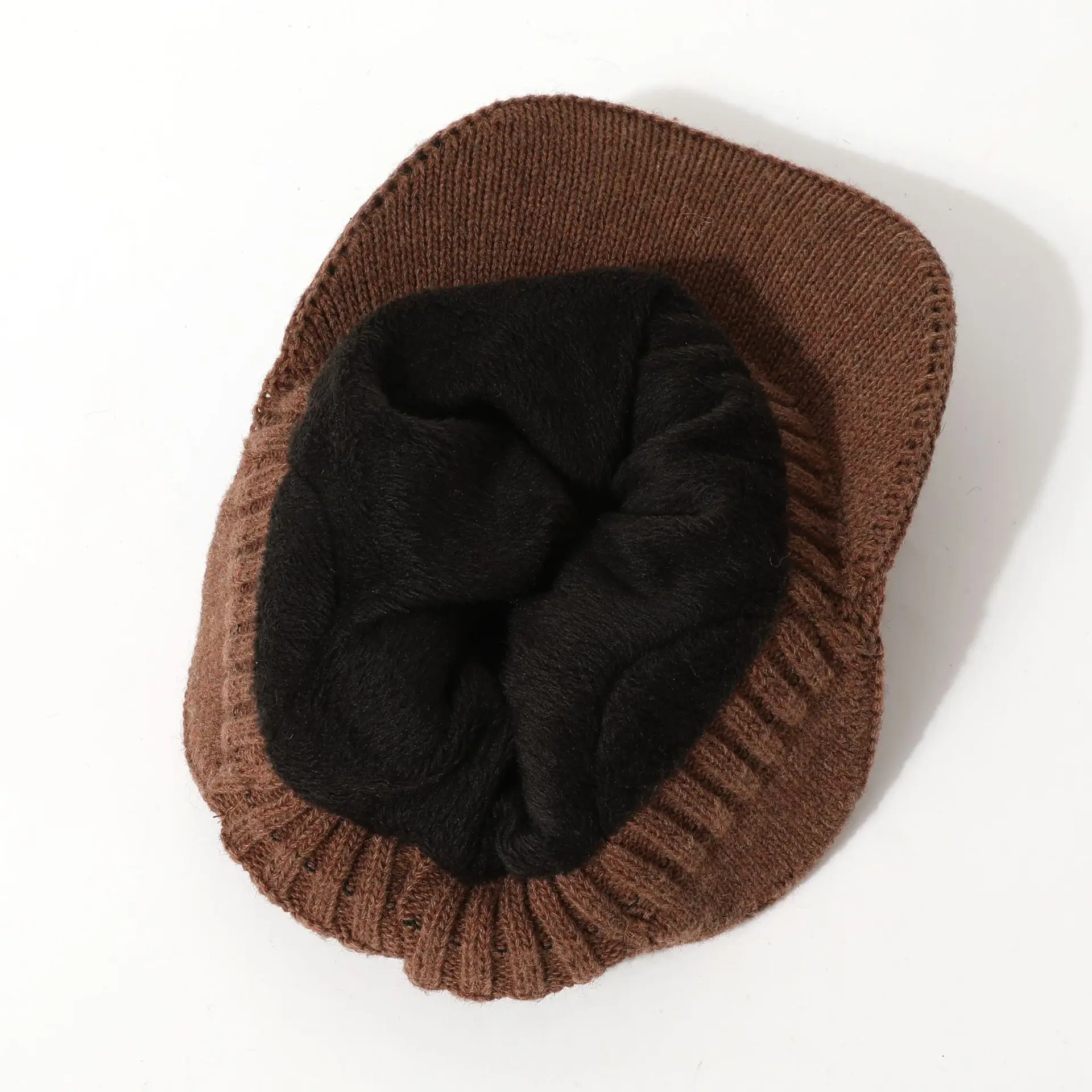 Winter Men Wool Letter Hat Duckbill Cap Brown Black Grey — feature 2