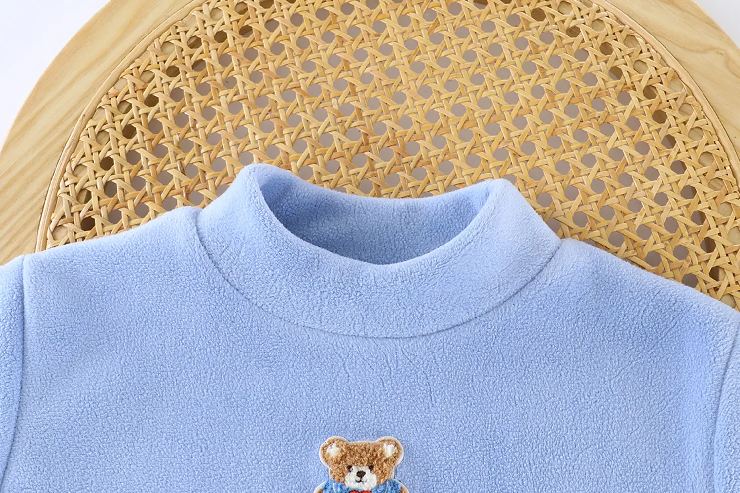 Blue Fleece Lined Warm T-Shirt for Boys Girls — feature 8