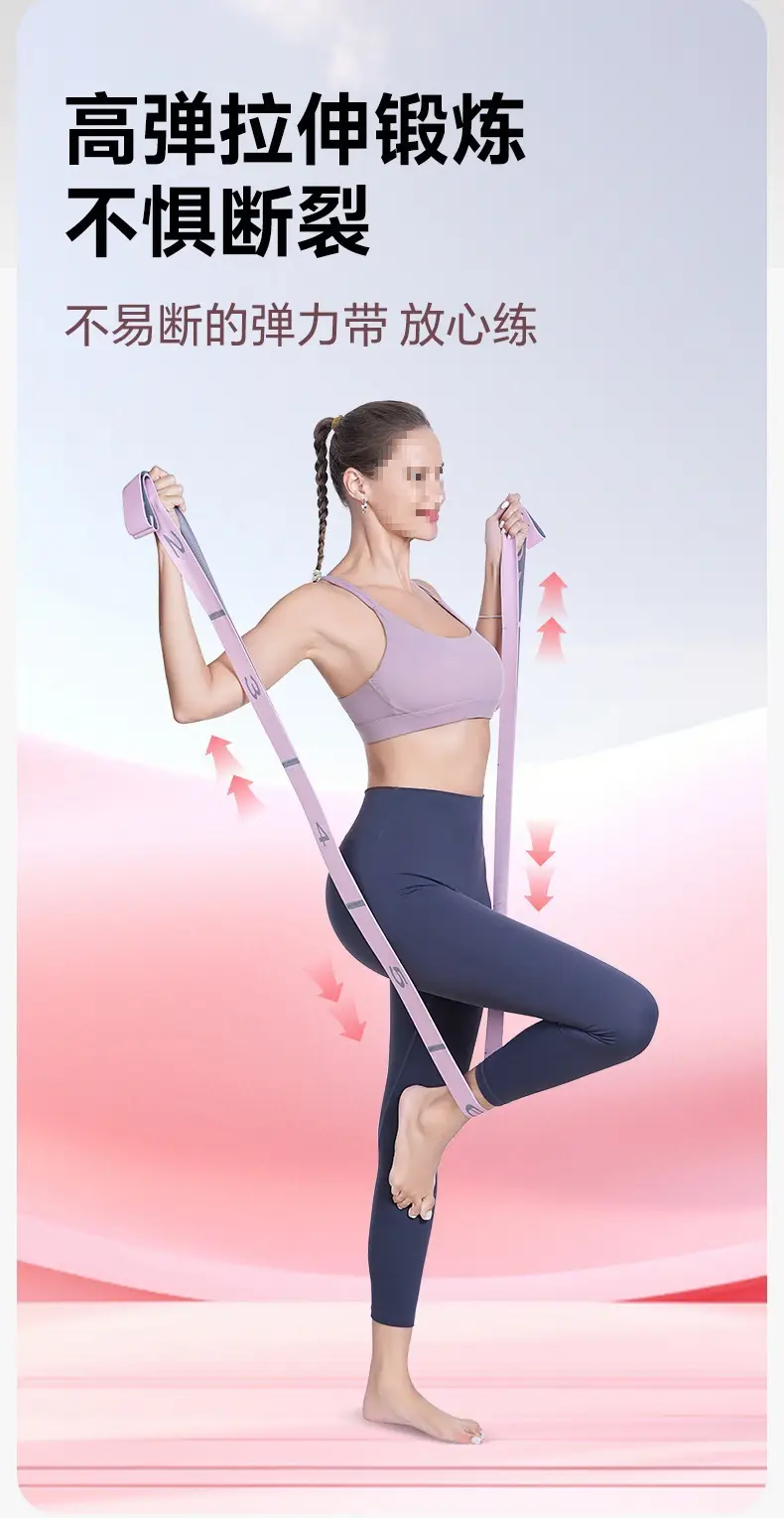 Yoga Elastic Band 8-Level Digital Resistance Band for Adults and Children Segmented Stretching Health Fitness Resistance Band Stretch Band — feature 6