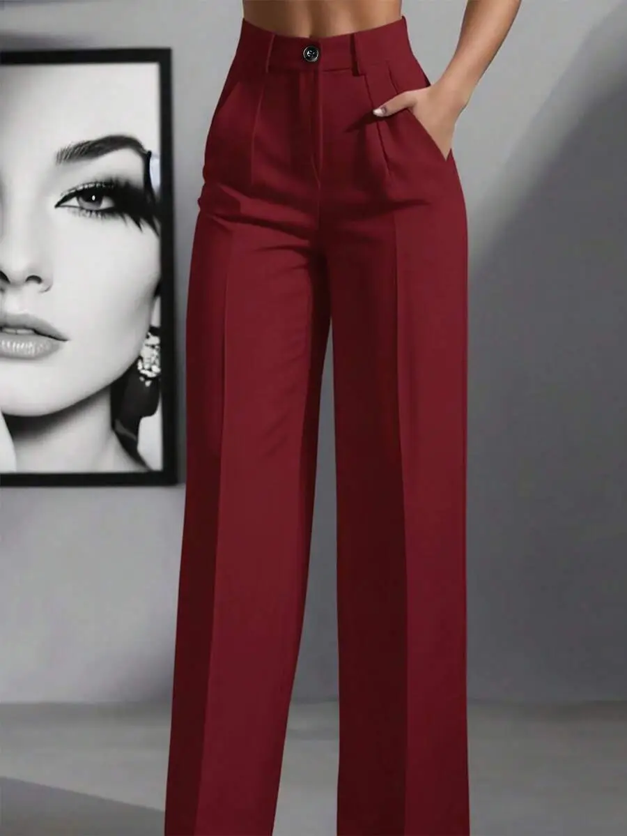 2025 Women High-Waisted Brown Pants Casual Fit - Image 10