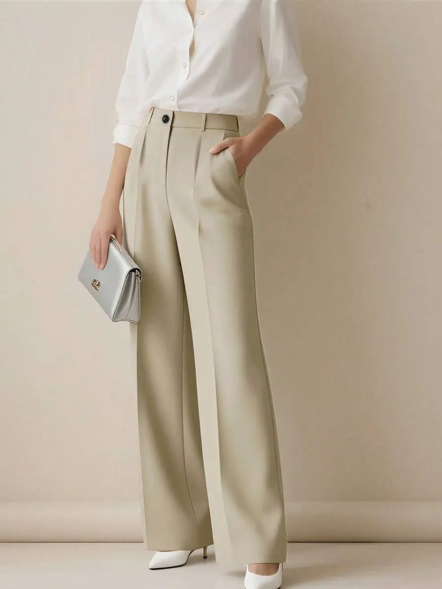 2025 Women High-Waisted Brown Pants Casual Fit — feature 25