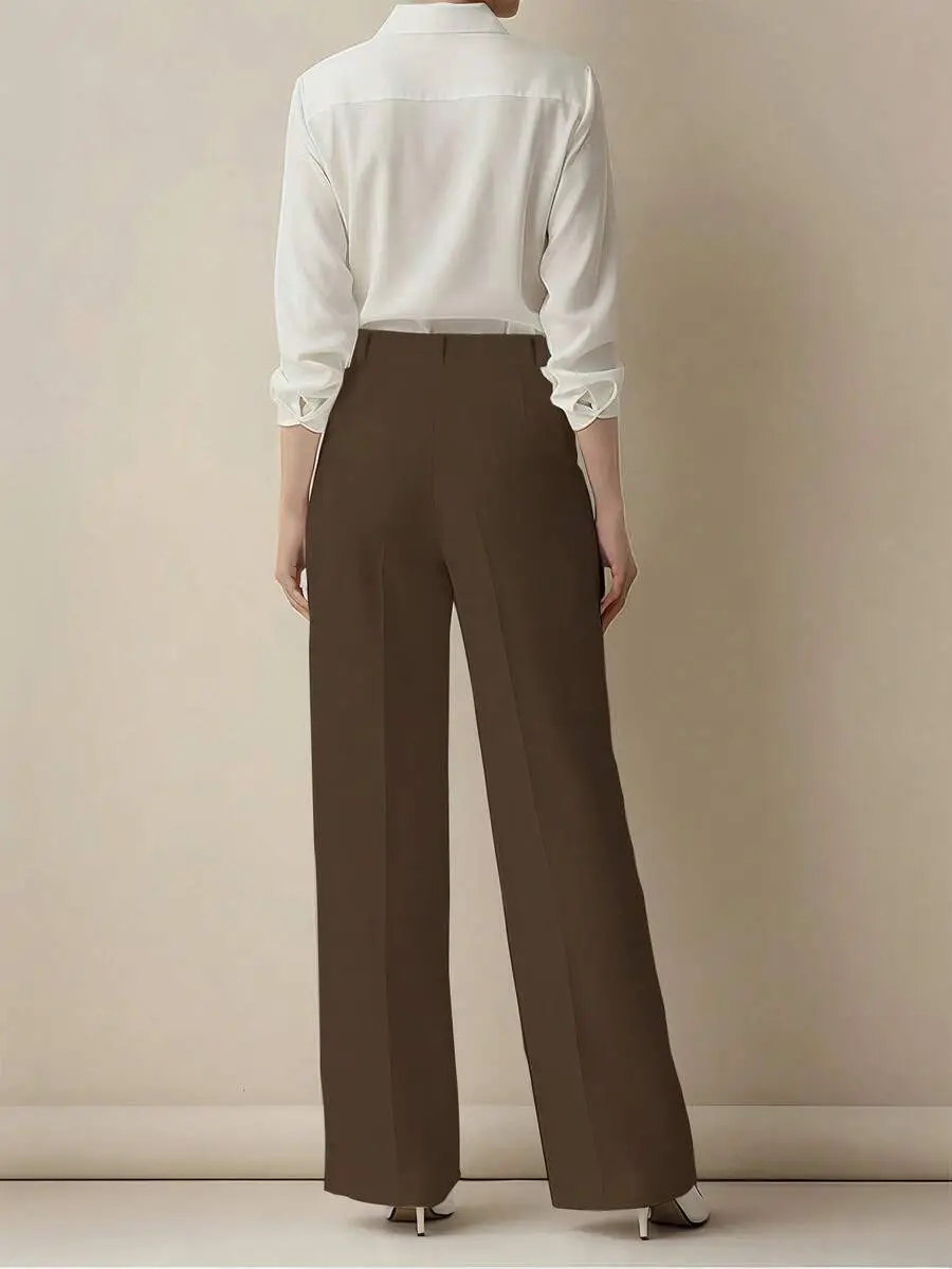 2025 Women High-Waisted Brown Pants Casual Fit — feature 28