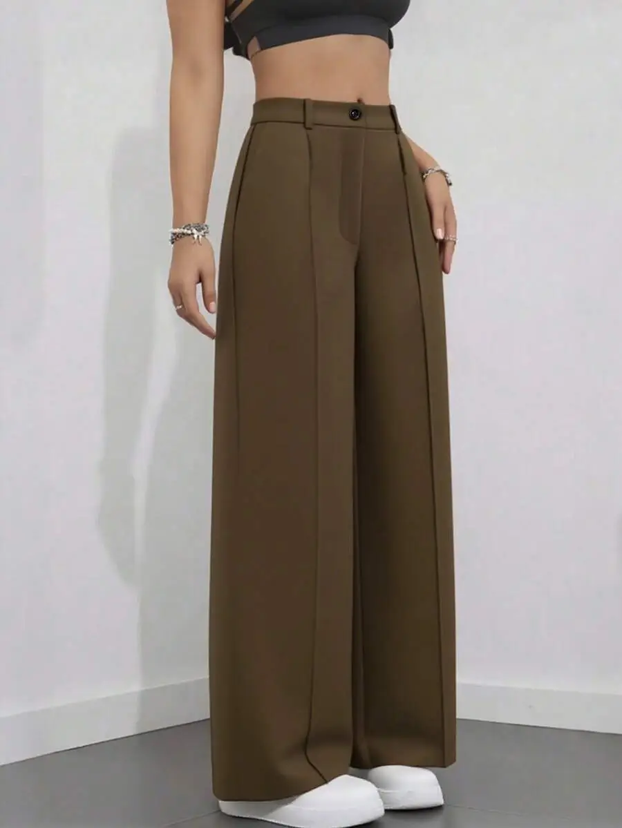 2025 Women High-Waisted Brown Pants Casual Fit — feature 29