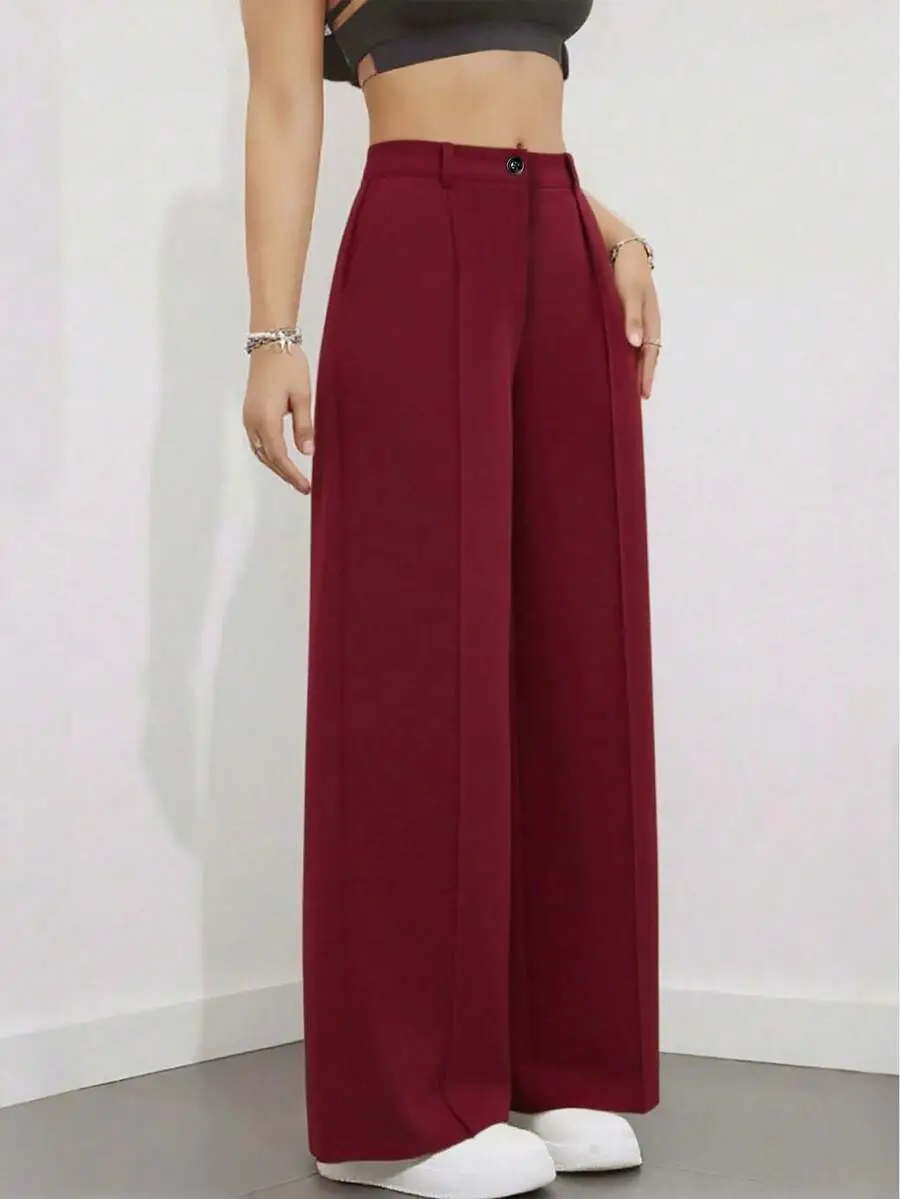 2025 Women High-Waisted Brown Pants Casual Fit — feature 32