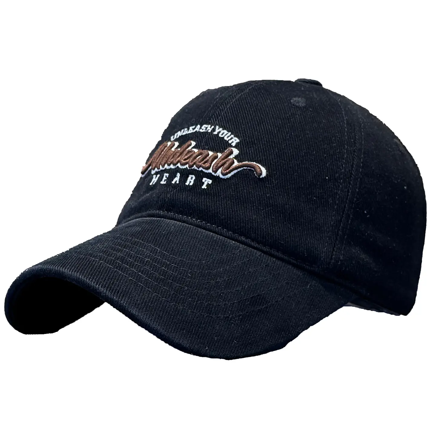 Women Letter Embroidered Baseball Cap Beige Wide Bristle - Image 13