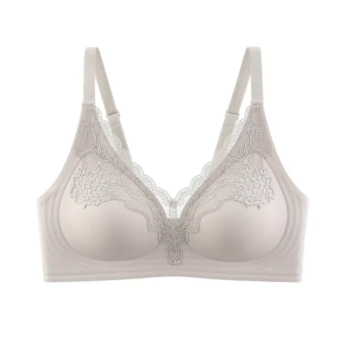 Autumn and Winter New Liquid Foundation Nude Seamless Intimates Women's Jelly Soft Support No Rims Super Soft Thin Bra Lace