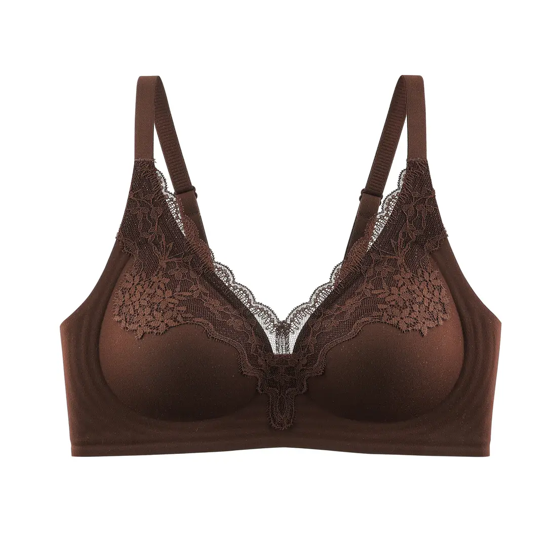 Autumn and Winter New Liquid Foundation Nude Seamless Intimates Women's Jelly Soft Support No Rims Super Soft Thin Bra Lace