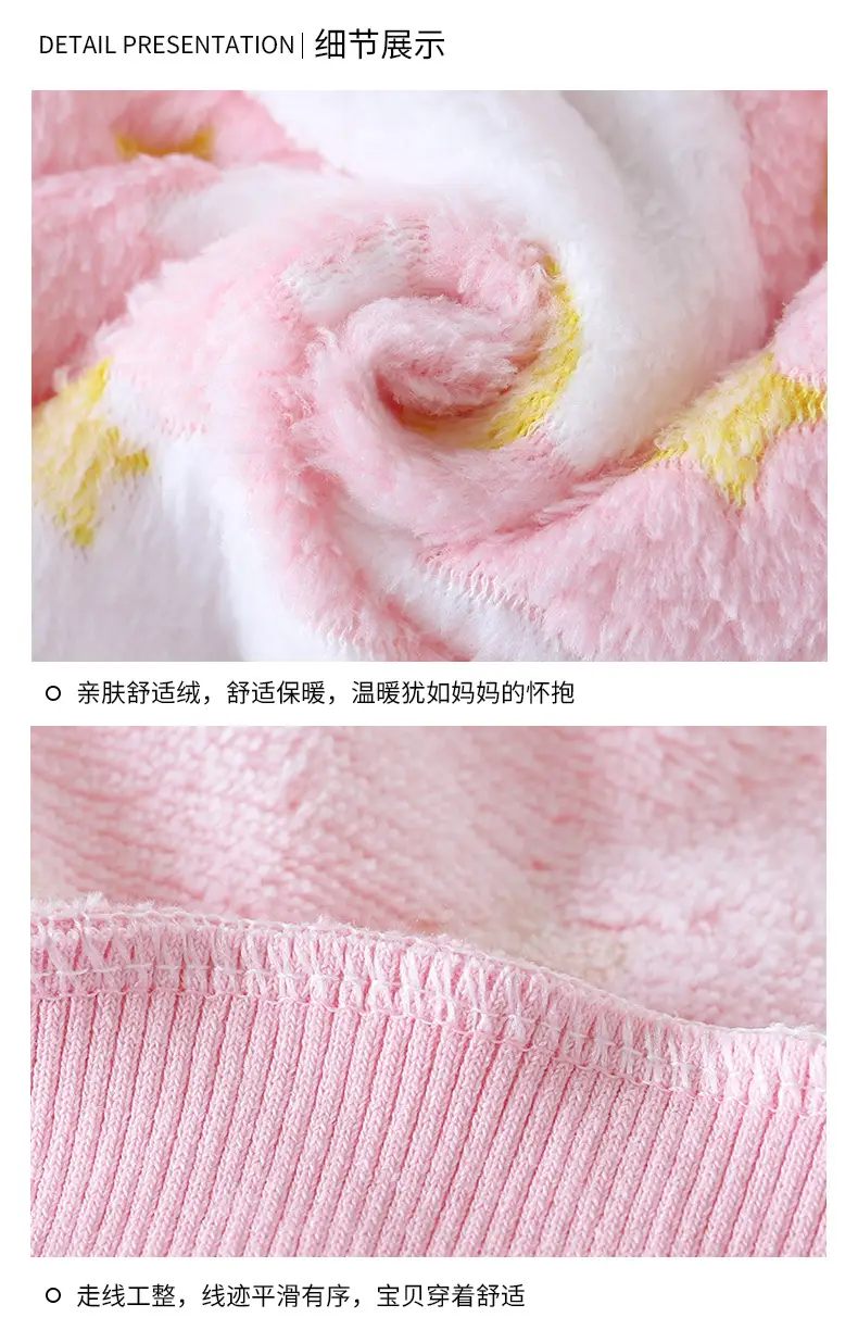 Children's Pajamas Set Winter New Style Boys' Velvet Thickeneded Flannel Girls' Warm Baby Home Clothes Kidsren's Clothing — feature 13