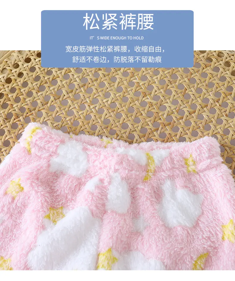 Children's Pajamas Set Winter New Style Boys' Velvet Thickeneded Flannel Girls' Warm Baby Home Clothes Kidsren's Clothing — feature 6