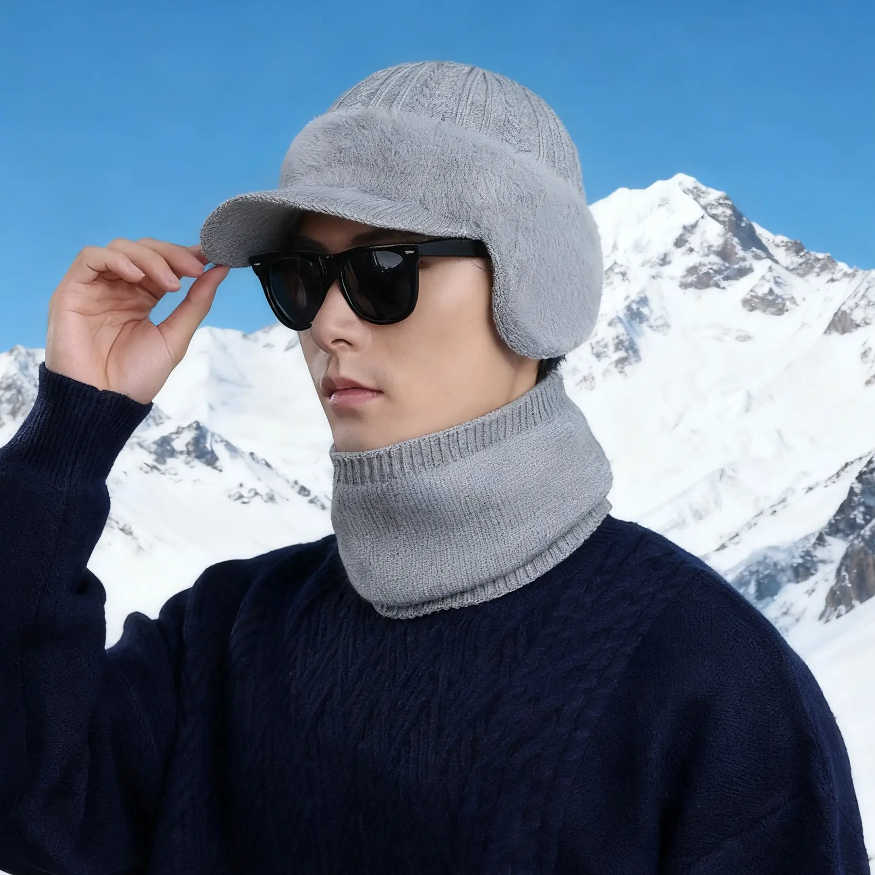 Wool Duckbill Cap with Warm Ear Protection for Winter — feature 2