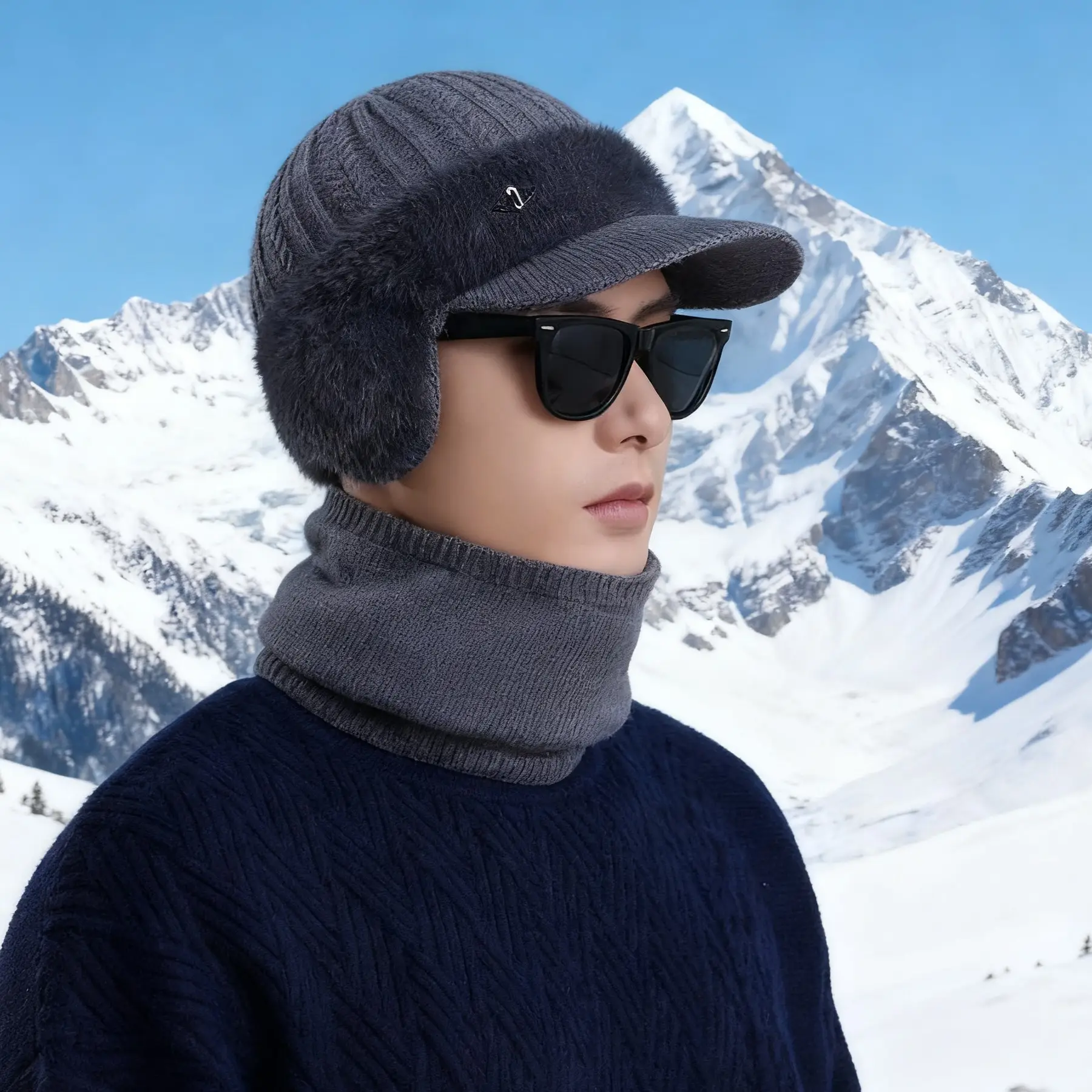Wool Duckbill Cap with Warm Ear Protection for Winter — feature 8