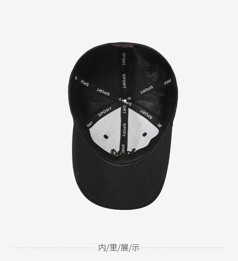 Men's 3D Letter Cap Black Outdoor Sun Hat — feature 12