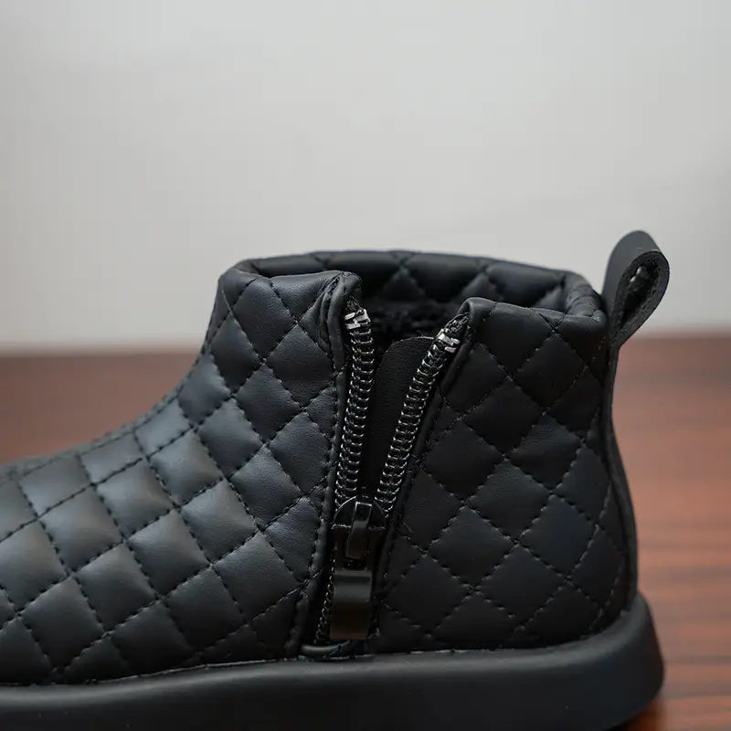 Baby Girl's Black Quilted Short Boots New Year