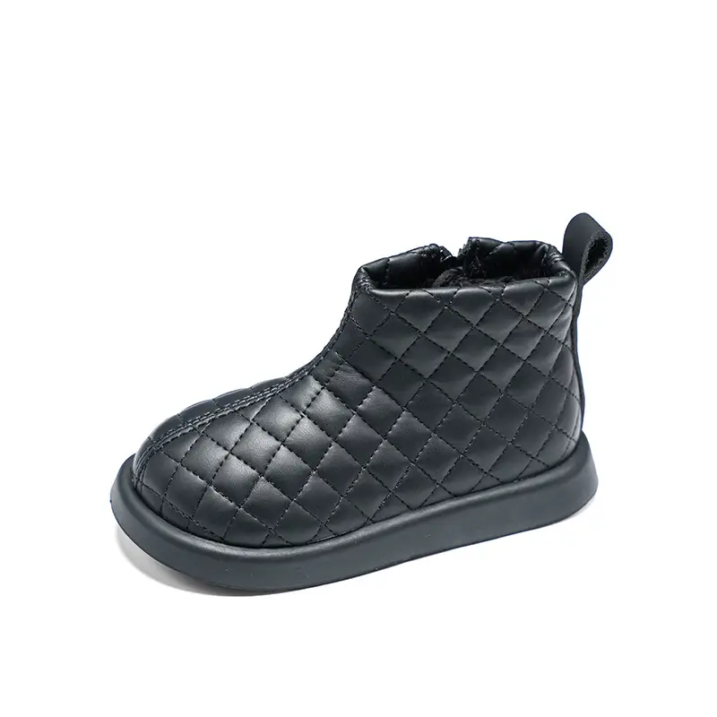Baby Girl's Black Quilted Short Boots New Year