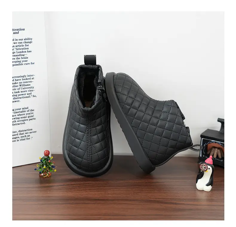 Baby Girl's Black Quilted Short Boots New Year — feature 10