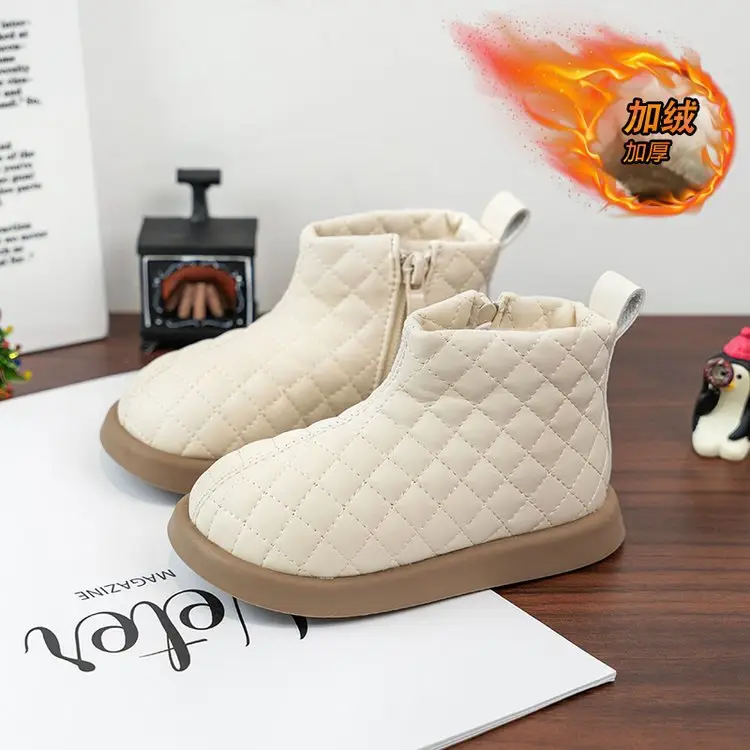 Baby Girl's Black Quilted Short Boots New Year