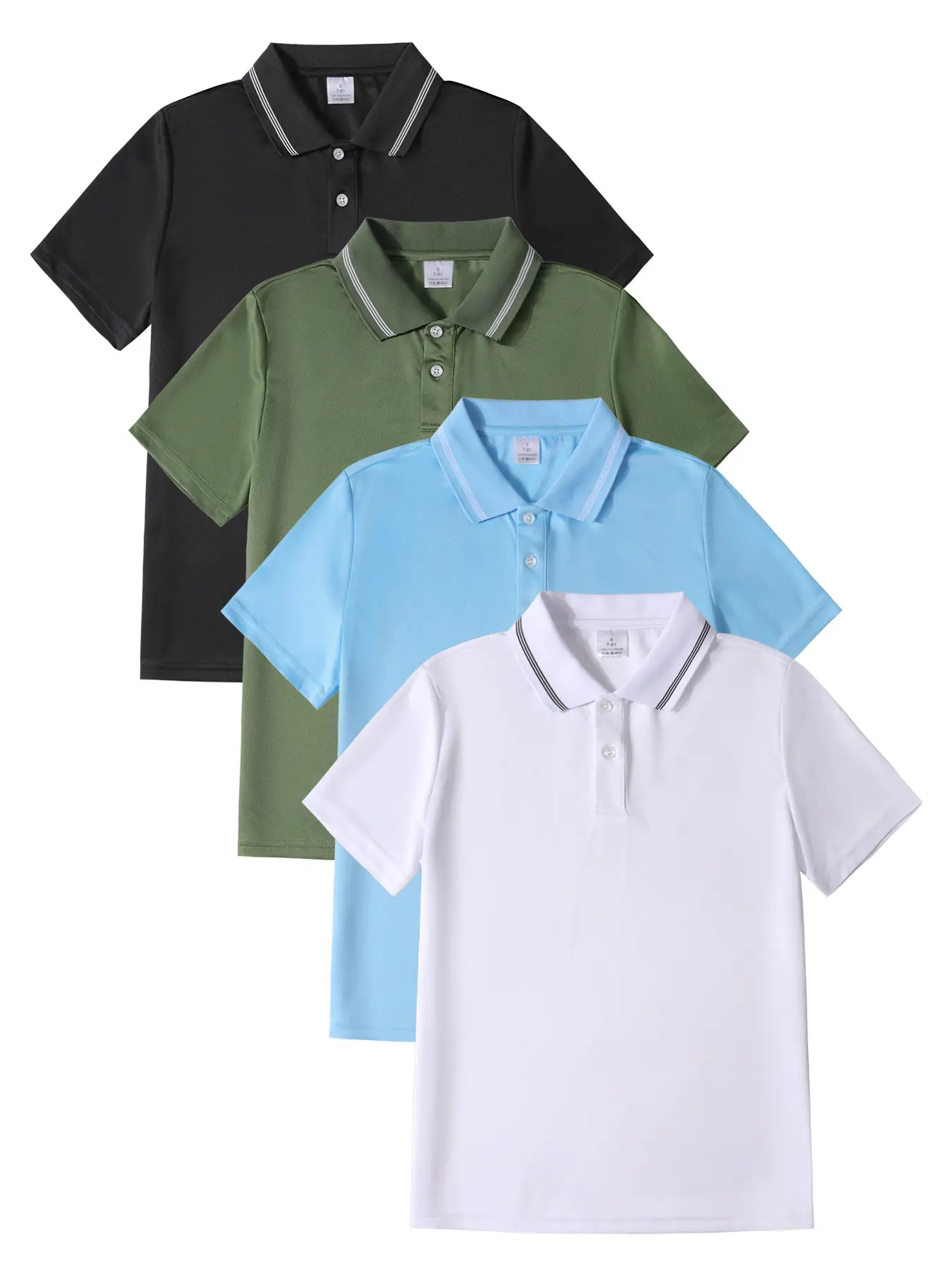 White Boys Polo Shirt Short Sleeve Primary School Uniform — feature 1