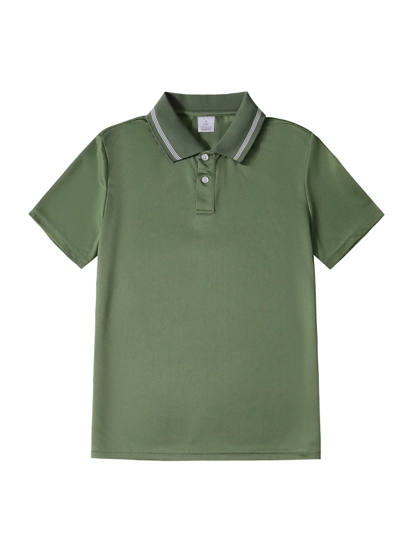 White Boys Polo Shirt Short Sleeve Primary School Uniform - Image 3