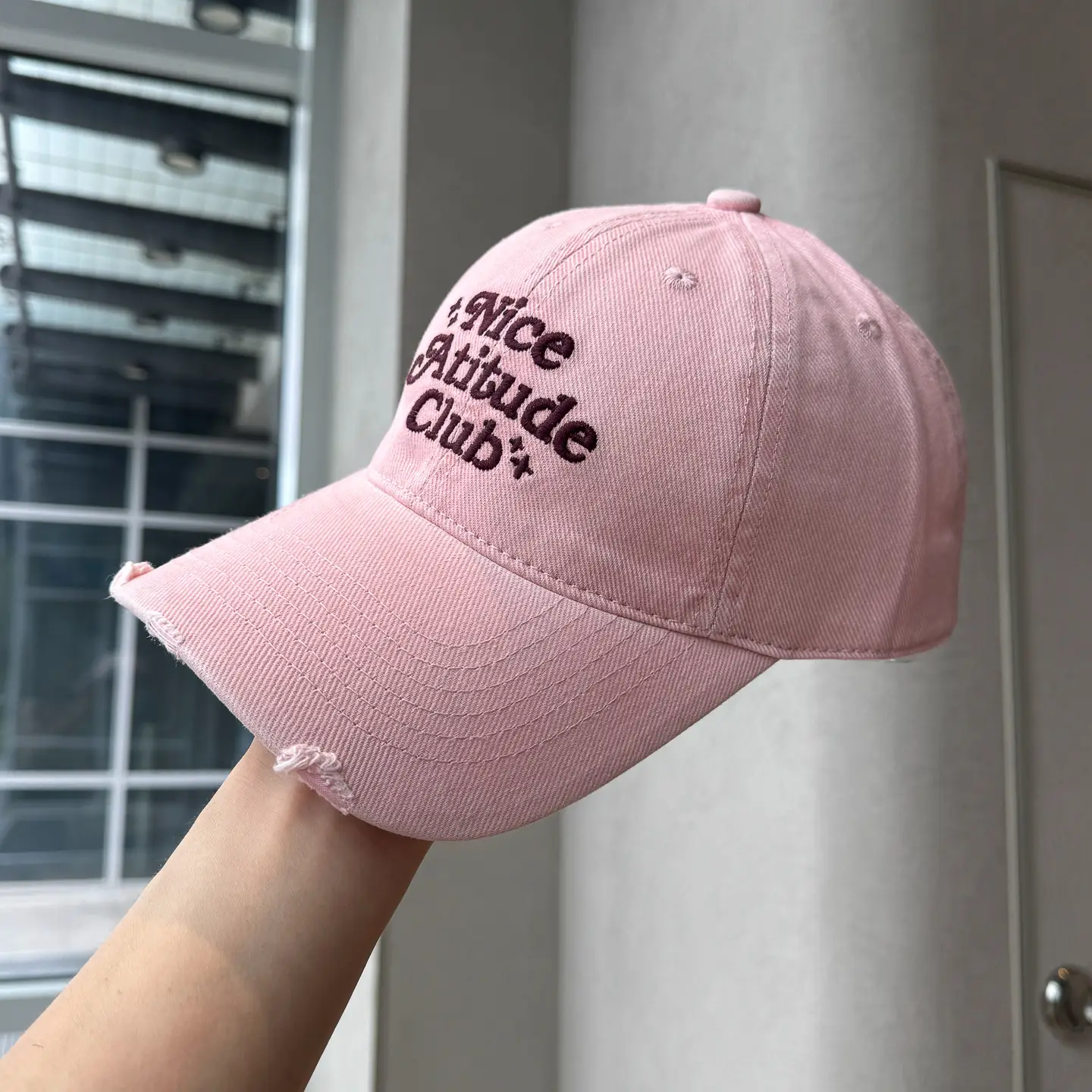Nice Attire Club Women's Pink & Maroon Baseball Cap — feature 7