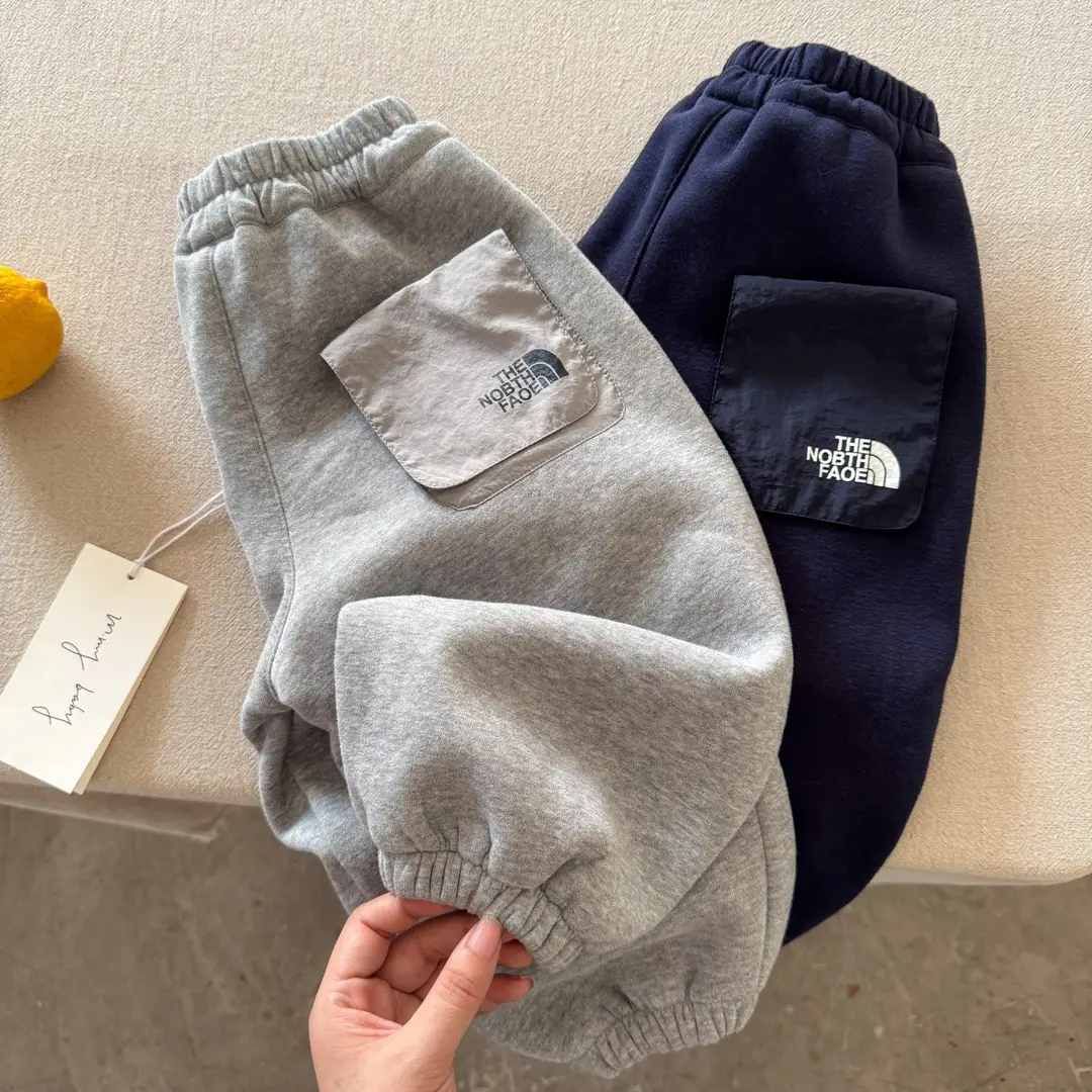 Linlinma Children's Fleece-Lined Pants 2025 Winter Boys' Trendy Casual Sweatpants Toddler Jogger Pants Wholesale