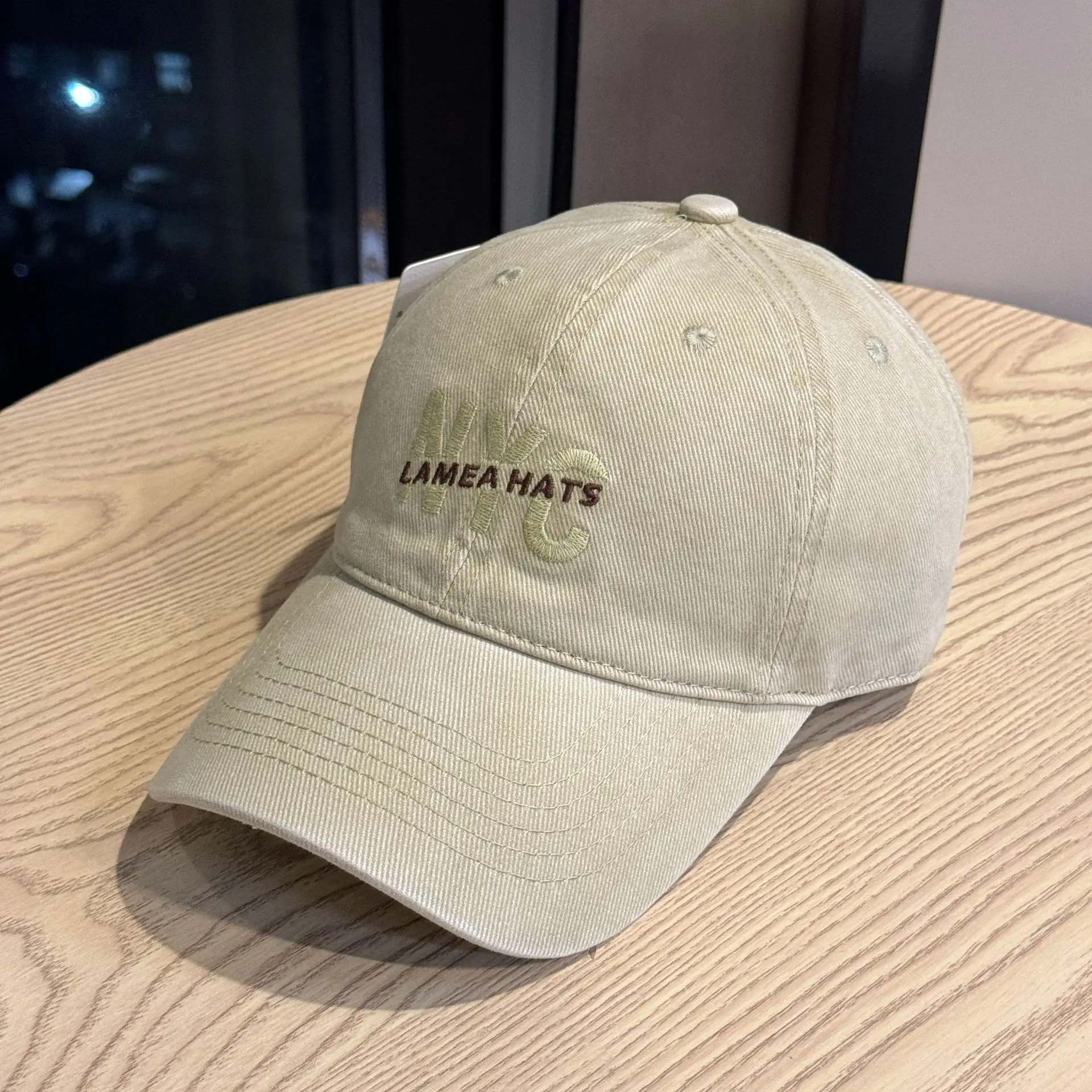 Nyc Large Letter Embroidered Baseball Cap for Men White & Beige — feature 10