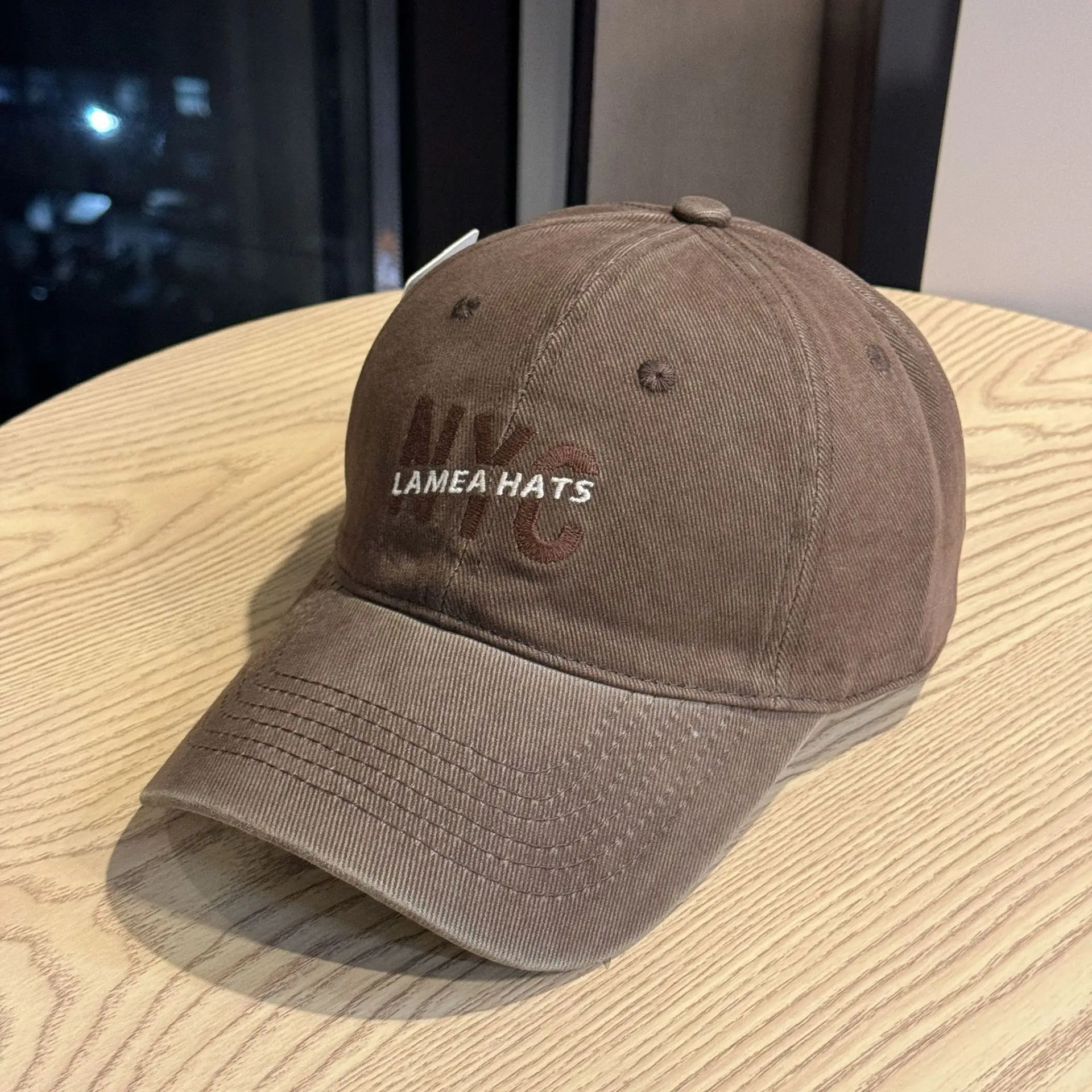 Nyc Large Letter Embroidered Baseball Cap for Men White & Beige — feature 12