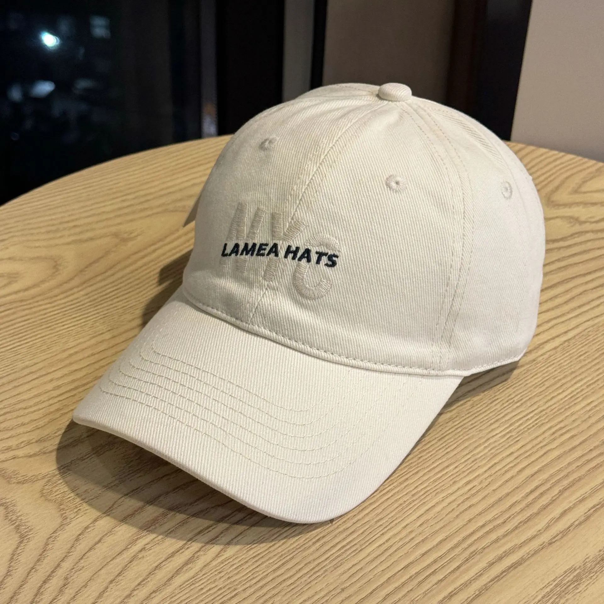 Nyc Large Letter Embroidered Baseball Cap for Men White & Beige - Image 6