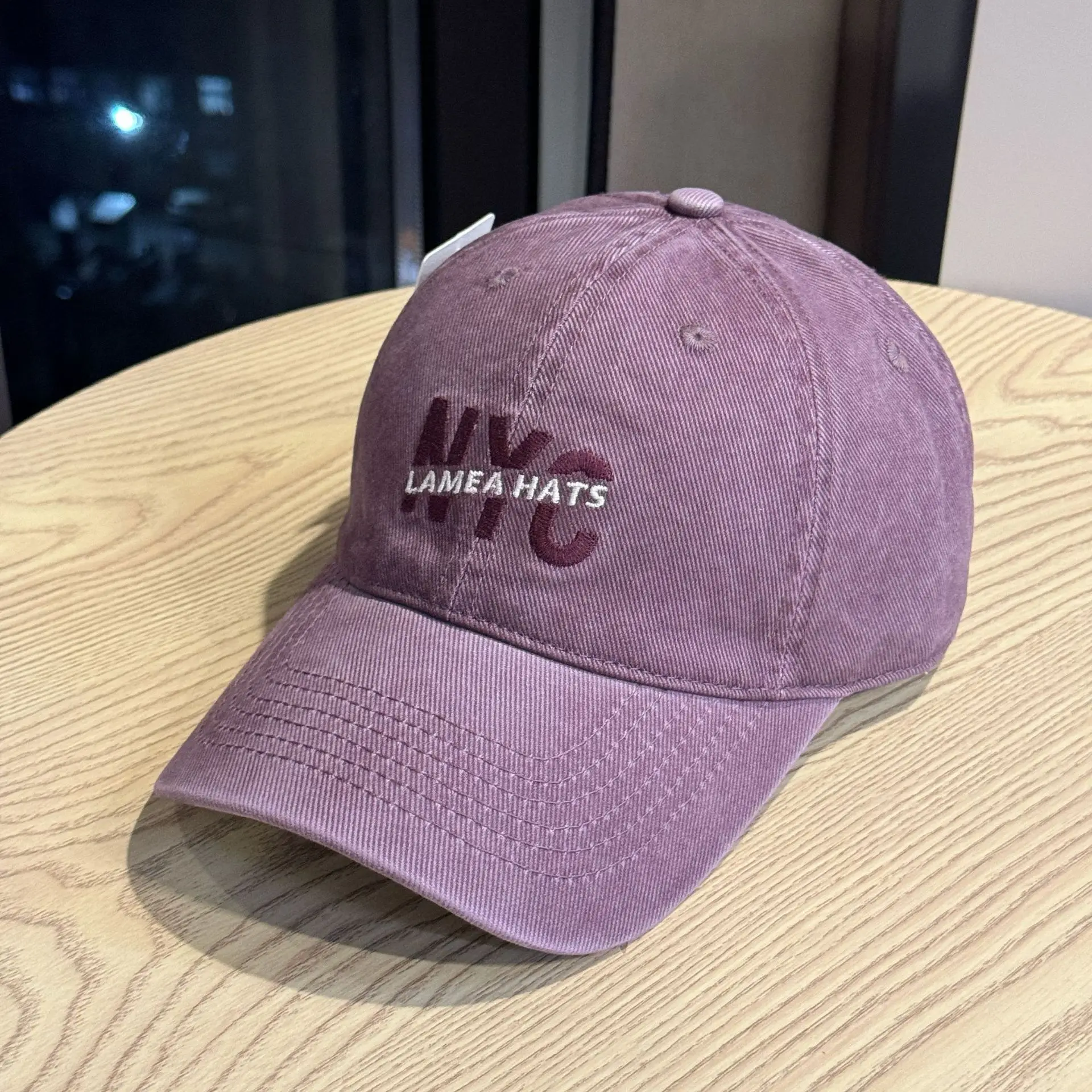 Nyc Large Letter Embroidered Baseball Cap for Men White & Beige - Image 8