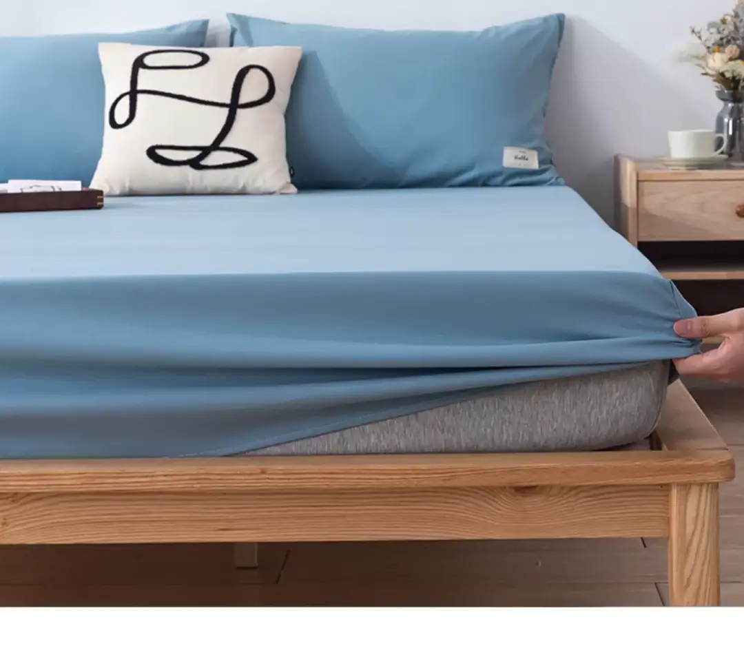 Washed Cotton Fitted Sheet, All-Inclusive Bed Cover, Mattress Protector, Pure Cotton, Pure Cotton Texture Dust Cover, Foreign Trade Cross-Border Export — feature 5