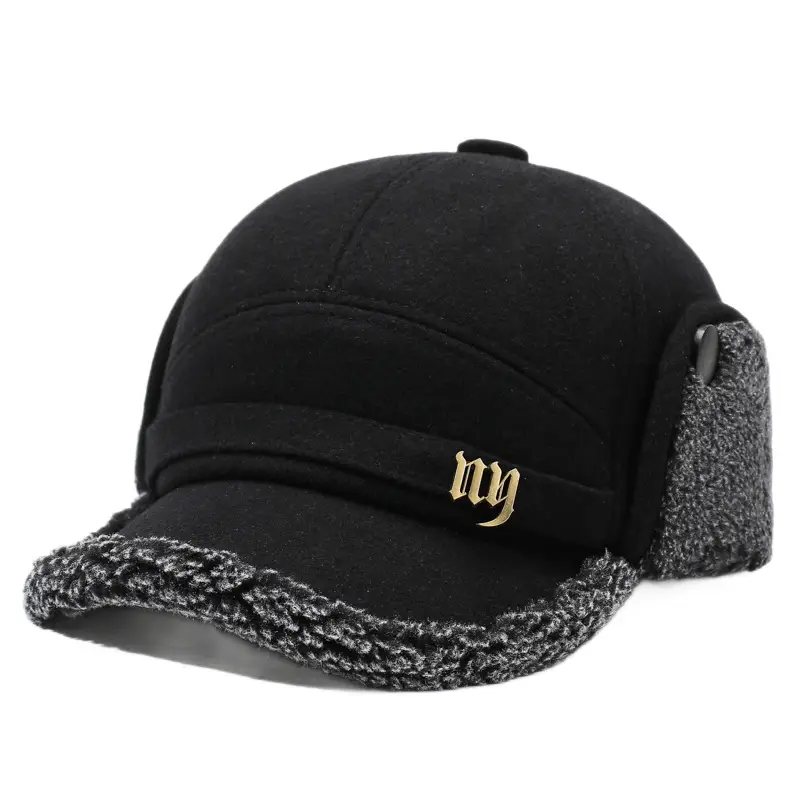Men Woolen Winter Cap with Ear Flap & Fleece Lining