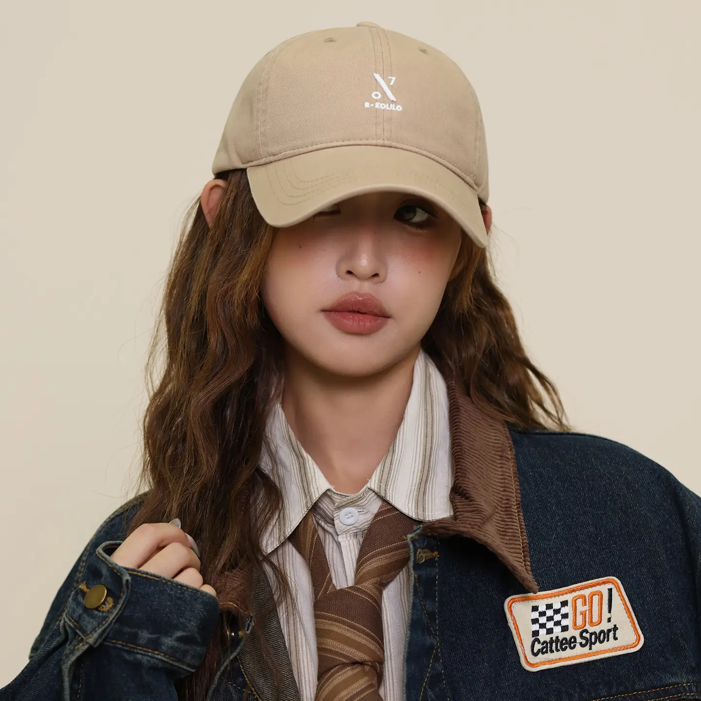 Women Cotton Embroidered Sun Hat Beige Large - Image 7