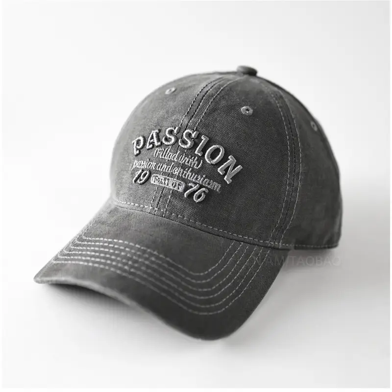 Men Women Embroidered Baseball Cap Black - Image 8