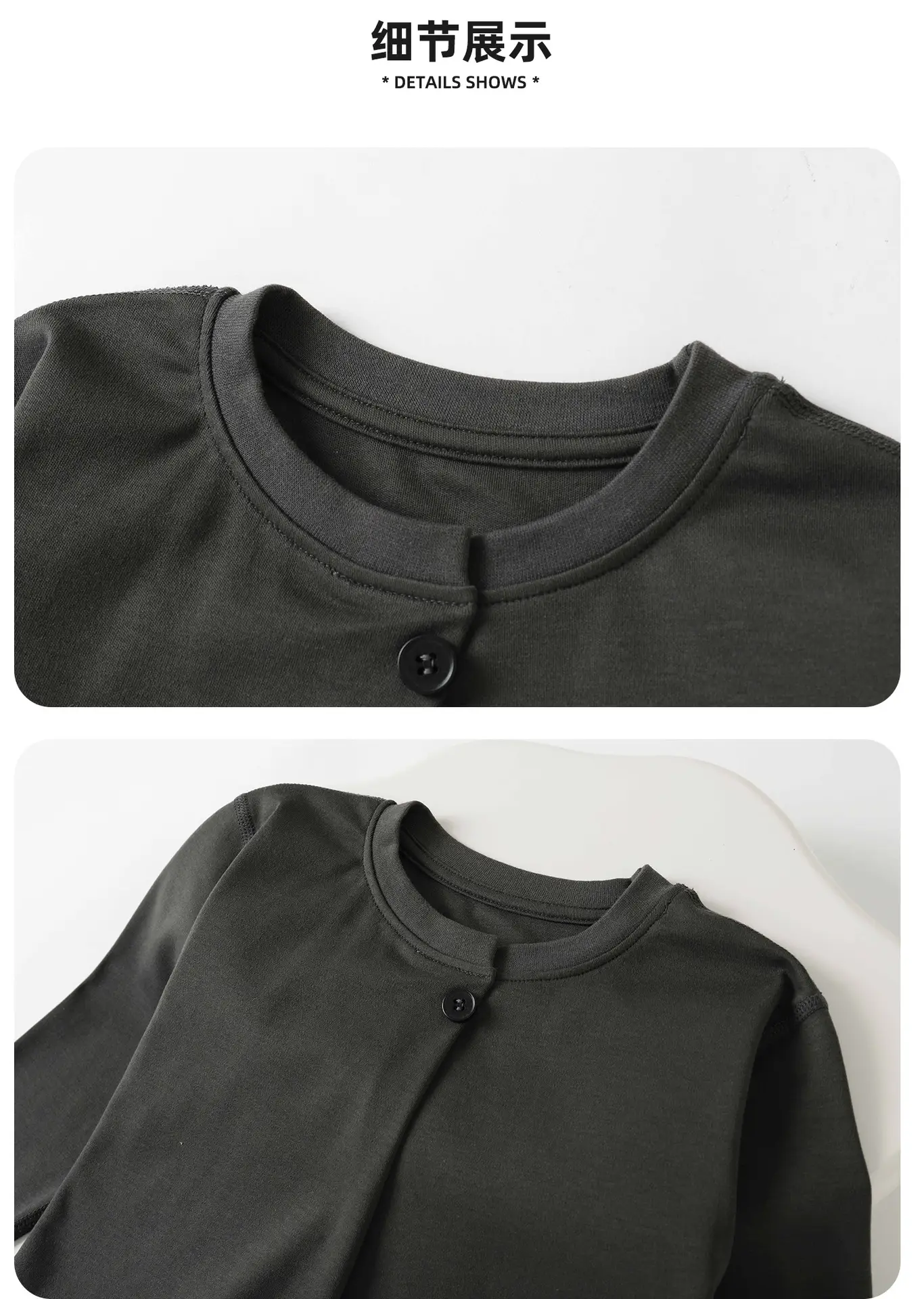 Kids Long Sleeve T-Shirt Black Soft Cotton Spring — feature 6