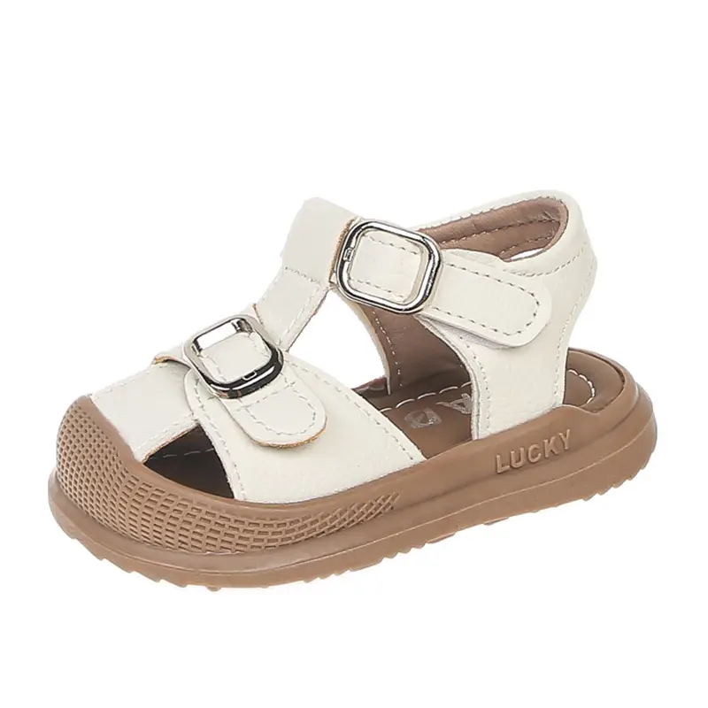 Baby Boy Brown Sandals with Buckle Strap — feature 12