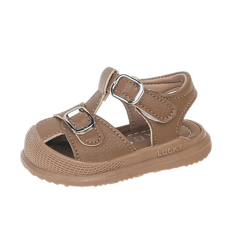 Baby Boy Brown Sandals with Buckle Strap — feature 13