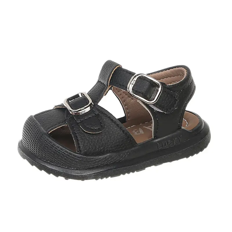 Baby Boy Brown Sandals with Buckle Strap — feature 14