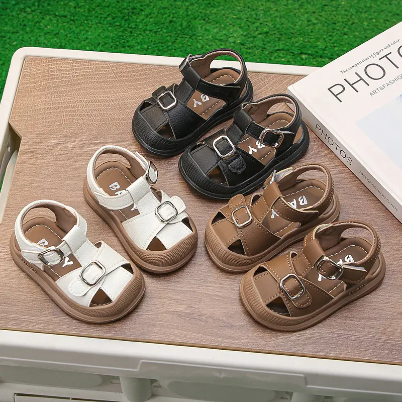 Baby Boy Brown Sandals with Buckle Strap — feature 15