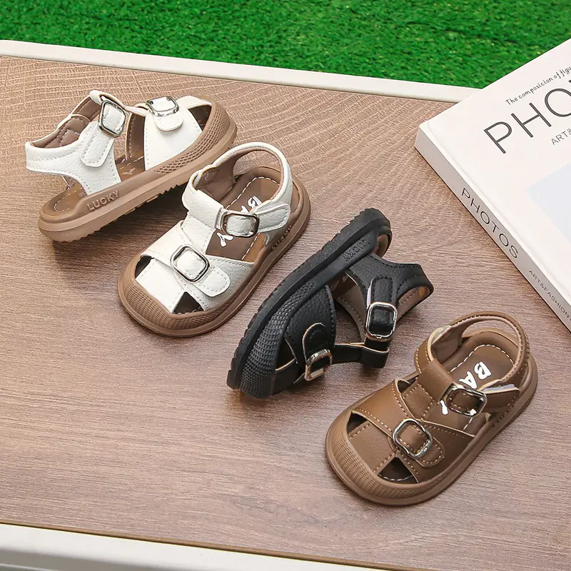Baby Boy Brown Sandals with Buckle Strap — feature 16