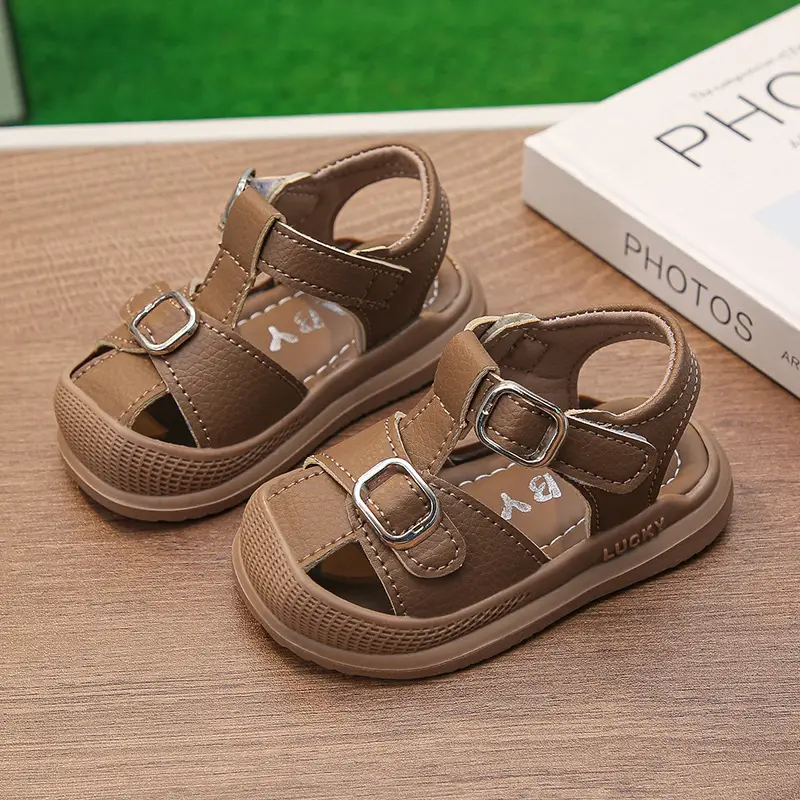 Baby Boy Brown Sandals with Buckle Strap — feature 18