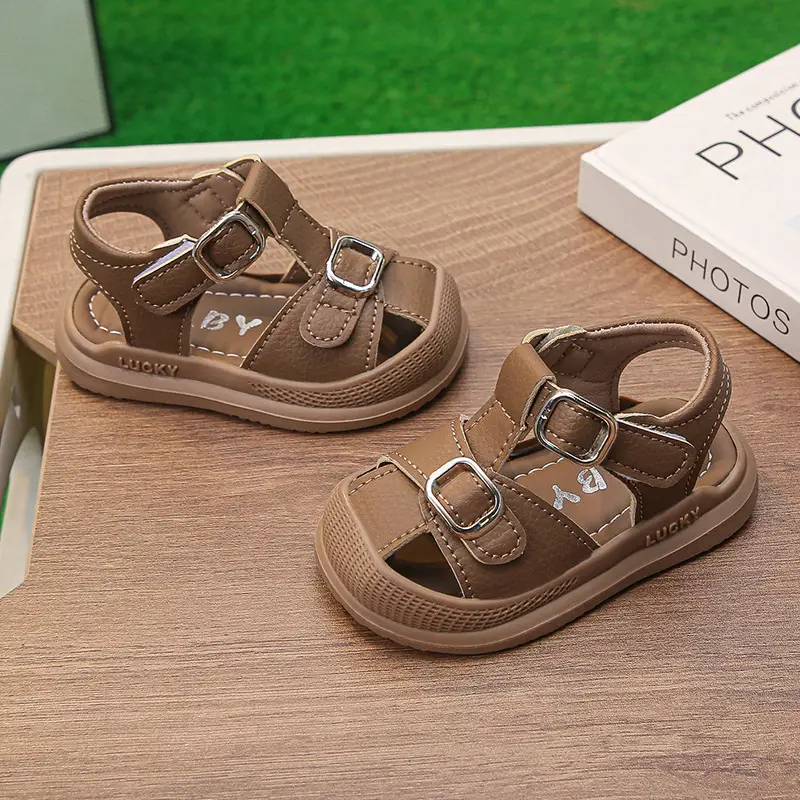 Baby Boy Brown Sandals with Buckle Strap — feature 19