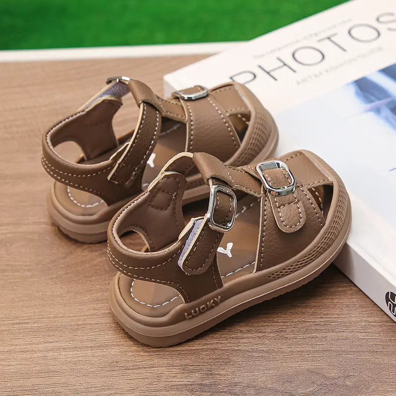Baby Boy Brown Sandals with Buckle Strap — feature 21
