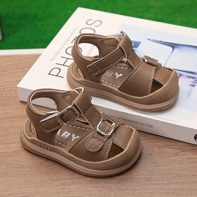 Baby Boy Brown Sandals with Buckle Strap — feature 22