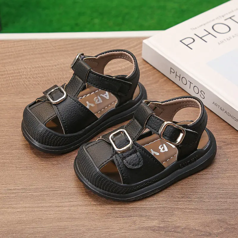 Baby Boy Brown Sandals with Buckle Strap — feature 23