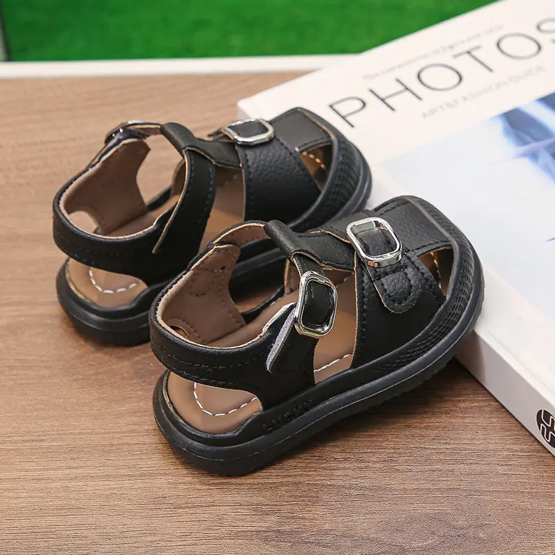 Baby Boy Brown Sandals with Buckle Strap — feature 26