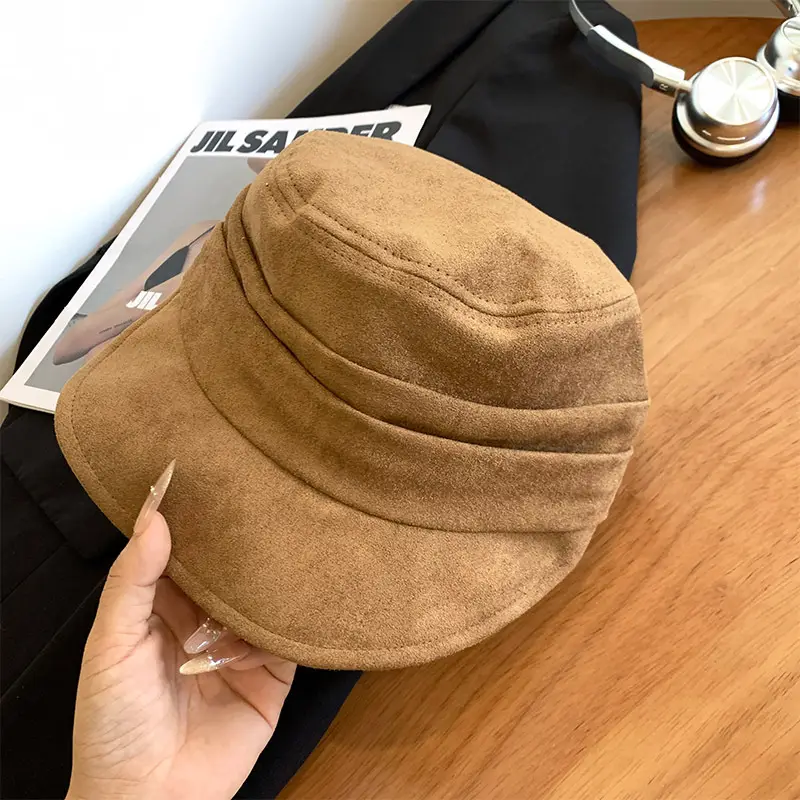 Women's Blue Pleated Duckbill Beret with Face-Slimming Cap - Image 2